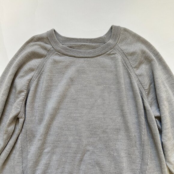 Lululemon Simply Wool Merino Knit Sweater pullover Heather Starlight Gray READ - Picture 2 of 14